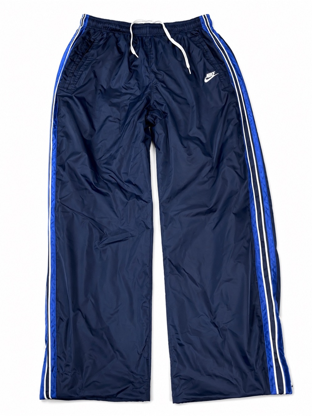 Nike Kids Navy and Royal Blue Stripe Track Bottoms